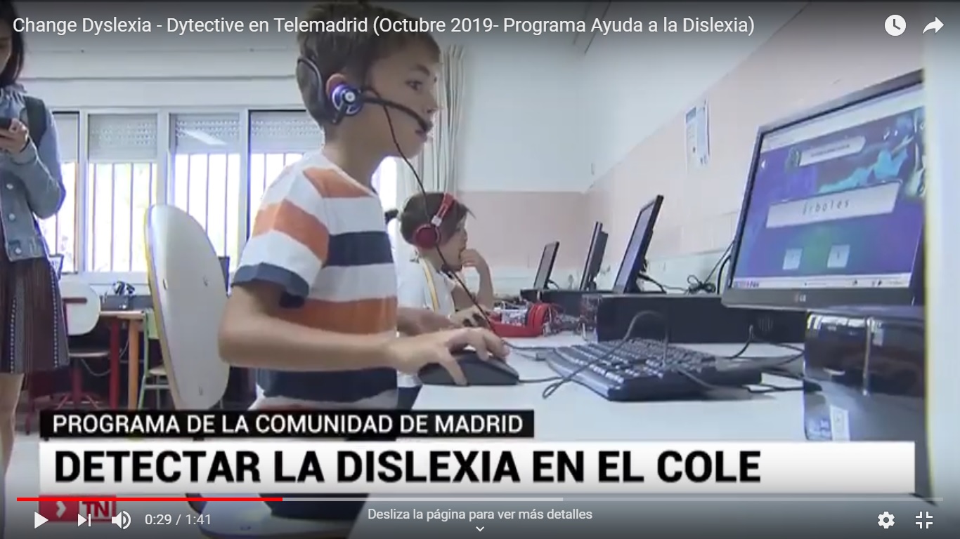 El programa Ayuda a la dislexia en Telemadrid (Octubre de 2019)