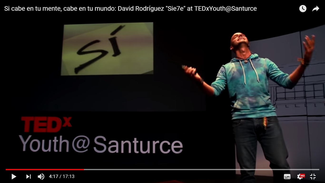 Si cabe en tu mente, cabe en tu mundo: David Rodríguez «Sie7e» at TEDxYouth@Santurce