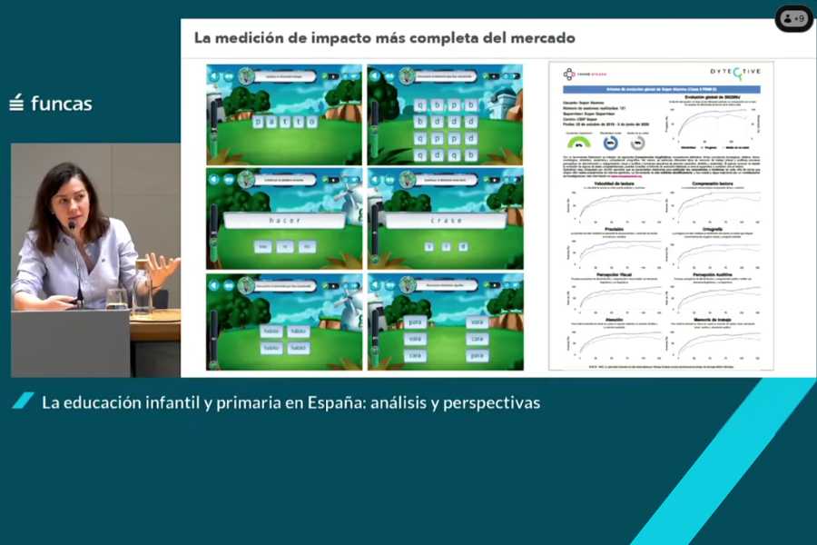 Luz Rello en la jornada sobre educación infantil y primaria de Funcas.